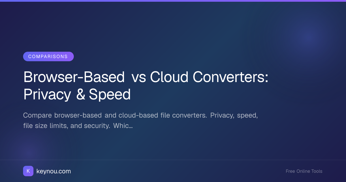 Browser-Based vs Cloud Converters: Privacy & Speed