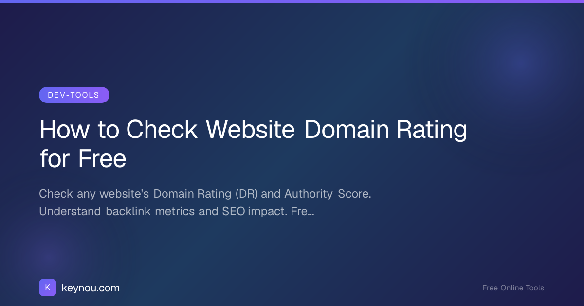 How to Check Website Domain Rating for Free