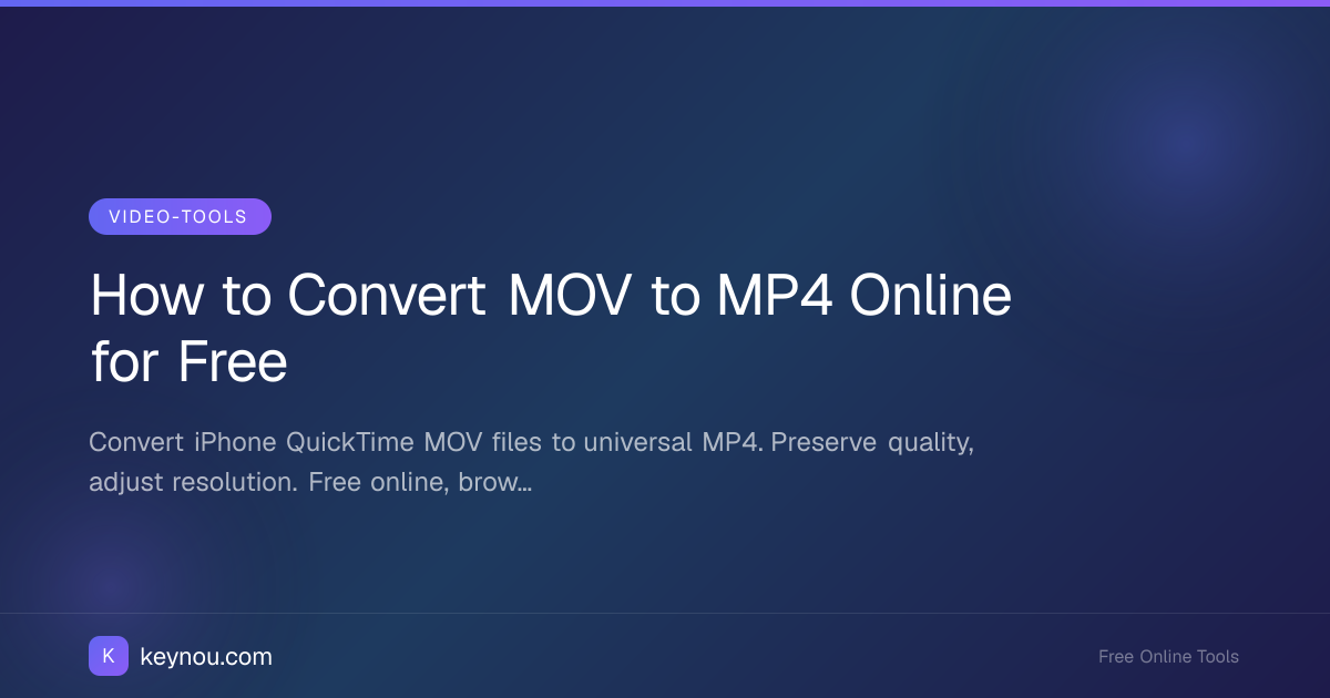 How to Convert MOV to MP4 Online for Free