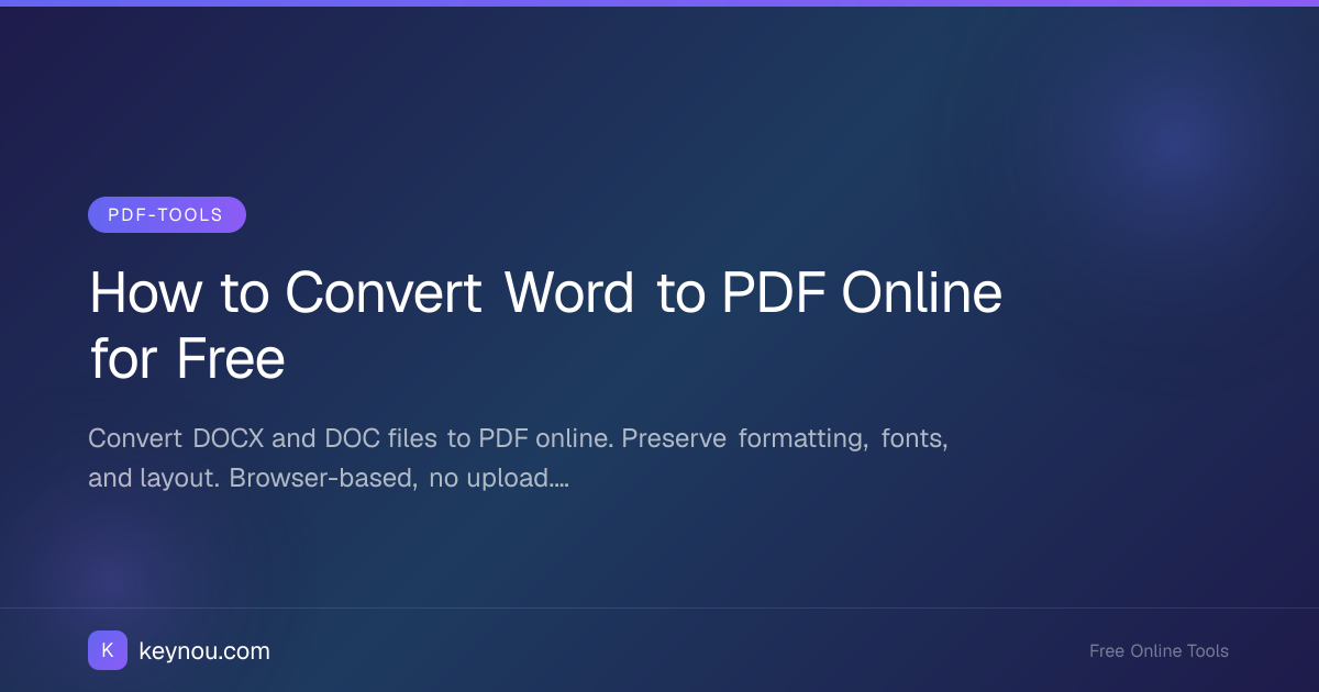 How to Convert Word to PDF Online for Free