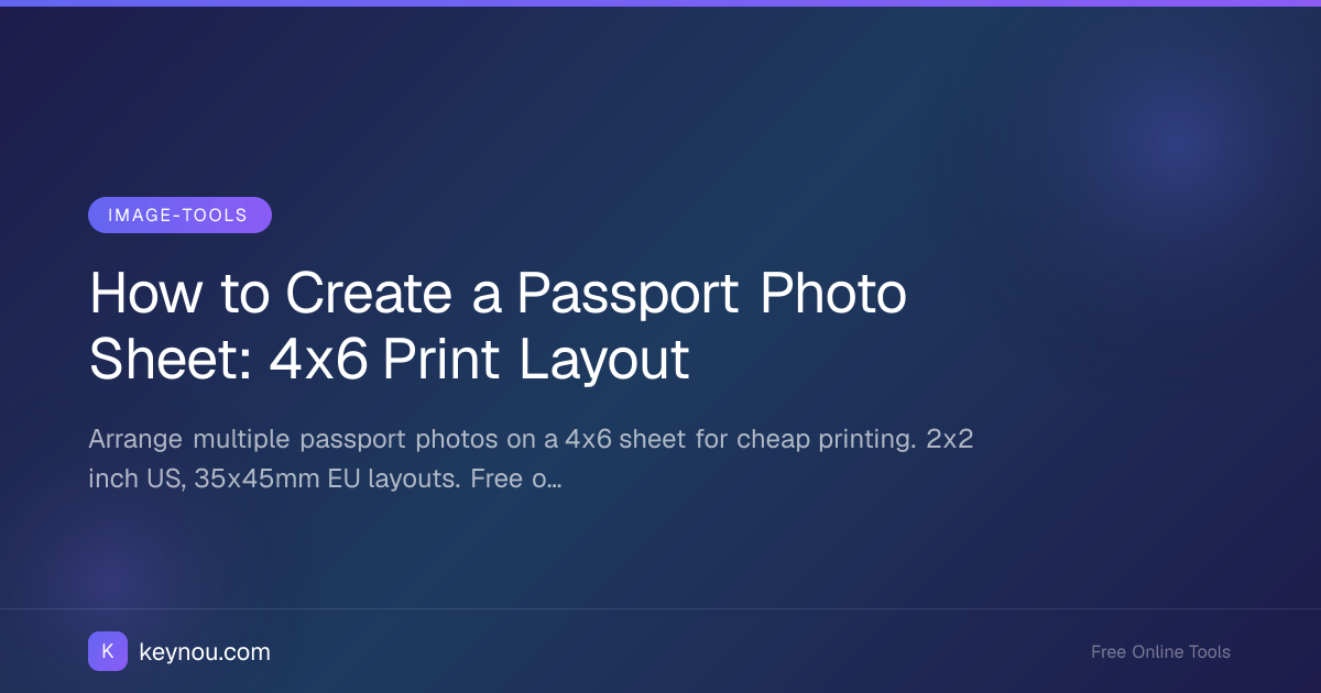 How to Create a Passport Photo Sheet: 4x6 Print Layout