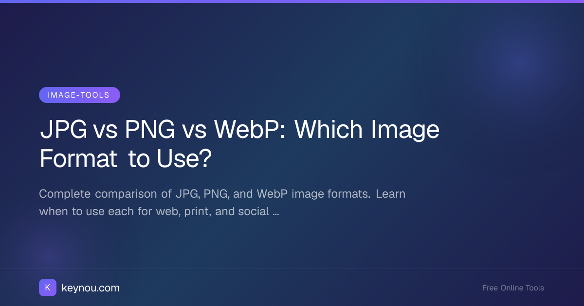 JPG vs PNG vs WebP: Which Image Format to Use?
